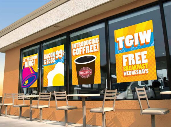 White Window Cling Sample - Advertising Graphics